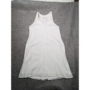 Garnet Hill Size Small White High Neck Flowy Summer Dress Cotton